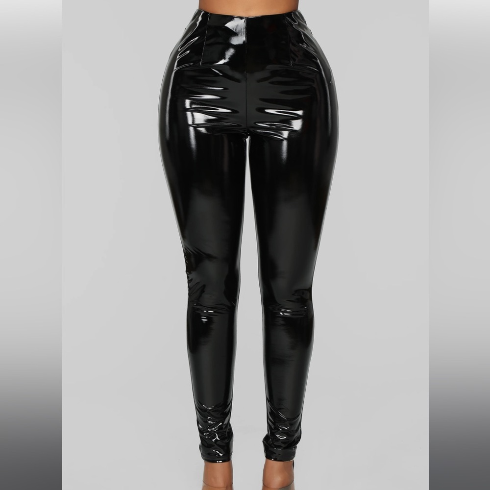 Black Vinyl Pants
